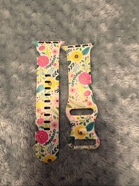 Floral Silicone Watch Band - Pink & Yellow Flower Print